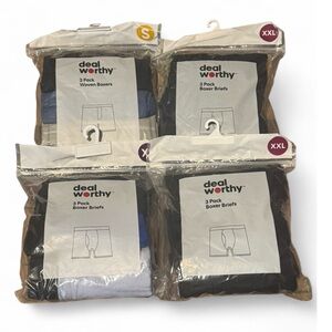 12pcs of Assorted Sizes Deal Worthy Men's Boxer Briefs 3-Pack